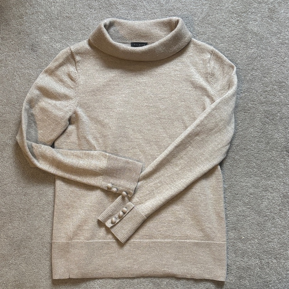 Elegant Gold Turtleneck Sweater